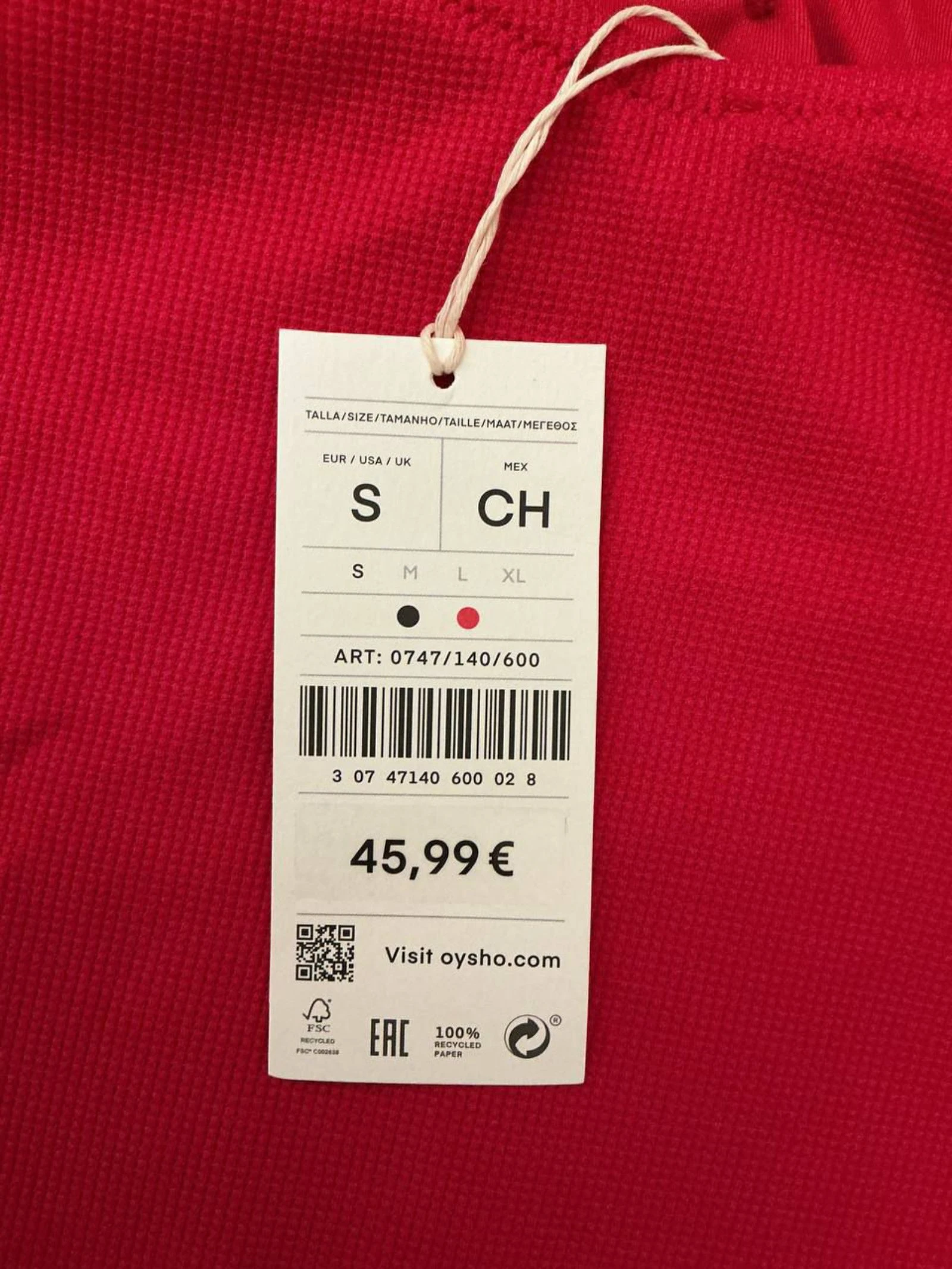 Maiô 1 Peça Feminino Oysho Vermelho Tamanho 36 – photo 4